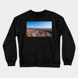 Copy of Rome, Italy. Famous Saint Peter's Square in Vatican and aerial view of the city. Crewneck Sweatshirt